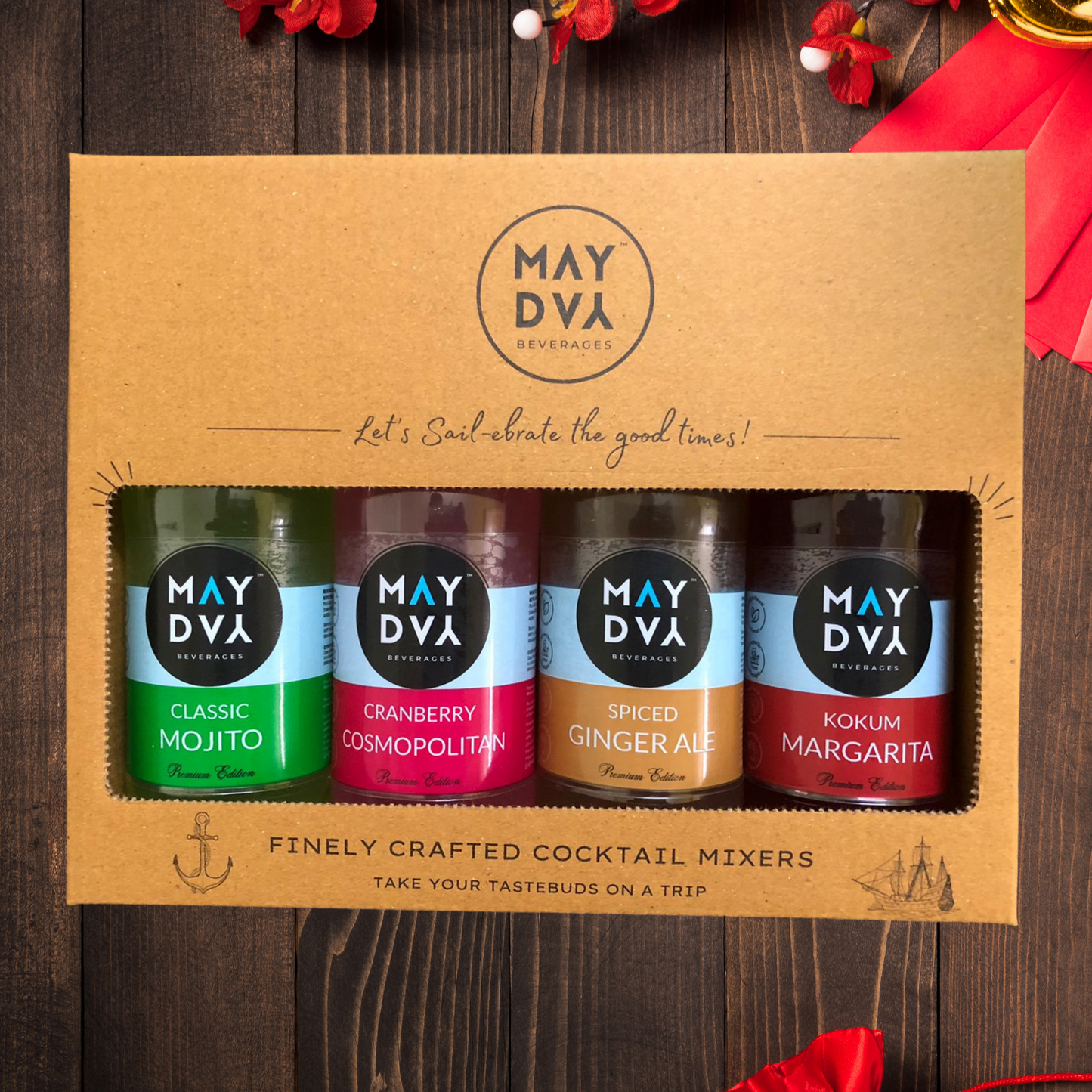 Gift Pack - Assorted Flavor (Pack of 4) | Premium Cocktail Mixer | Ready to Drink Mocktail | 100% Natural Ingredients